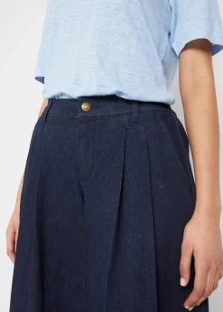 bonprix Jeans|Bekleidung·Shirts & Tops^Wide-Leg-Jeans, Hosenrock dunkelblau denim