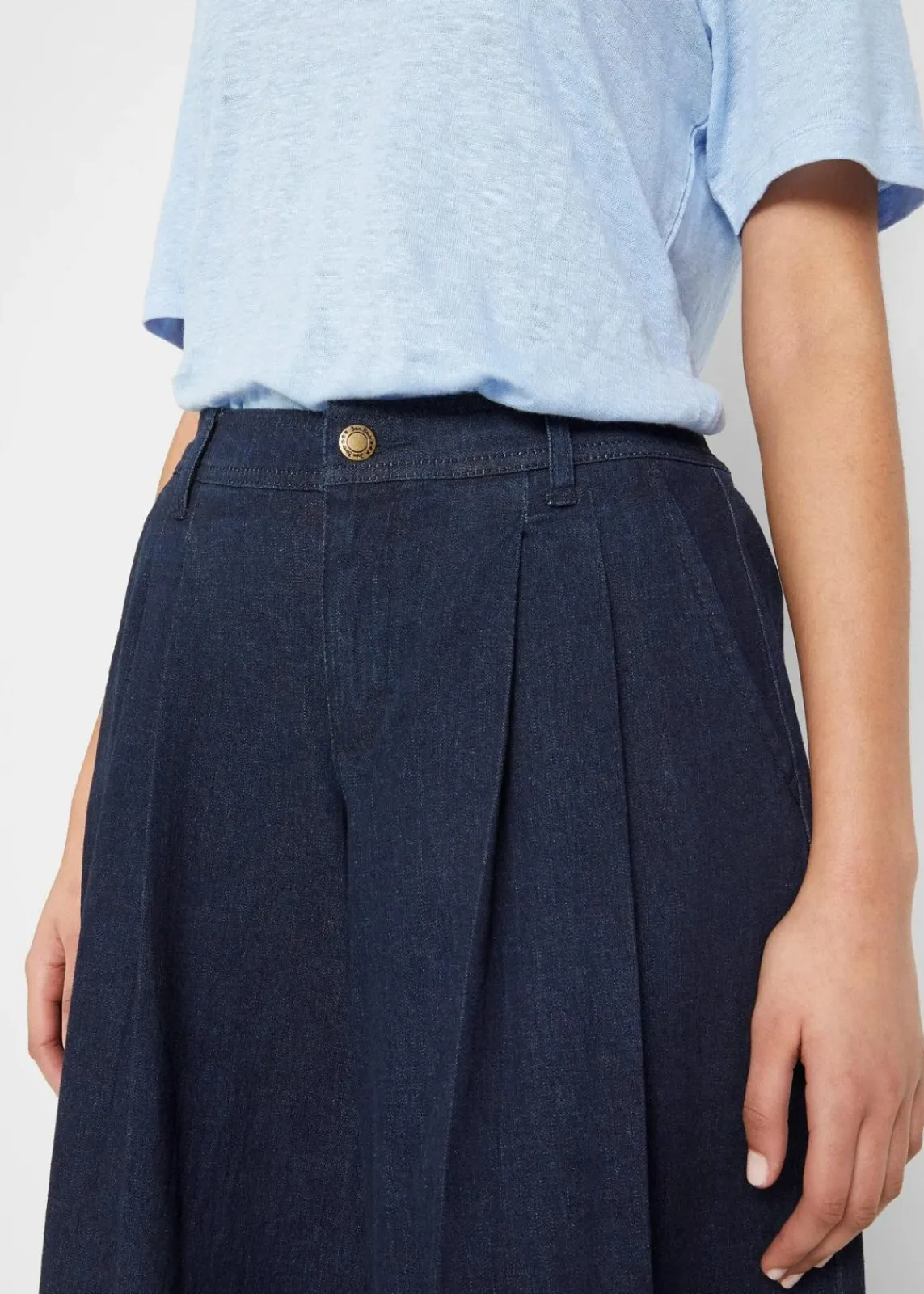 bonprix Jeans|Bekleidung·Shirts & Tops^Wide-Leg-Jeans, Hosenrock dunkelblau denim