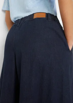 bonprix Jeans|Bekleidung·Shirts & Tops^Wide-Leg-Jeans, Hosenrock dunkelblau denim