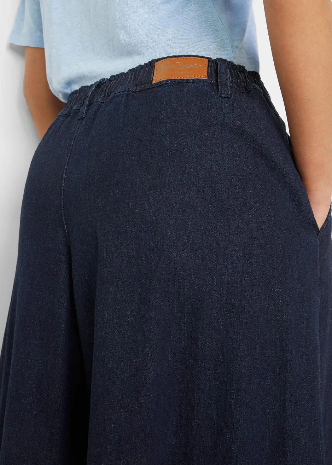 bonprix Jeans|Bekleidung·Shirts & Tops^Wide-Leg-Jeans, Hosenrock dunkelblau denim