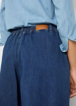 bonprix Bekleidung·Shirts & Tops|Jeans^Wide-Leg-Jeans, Hosenrock blau denim