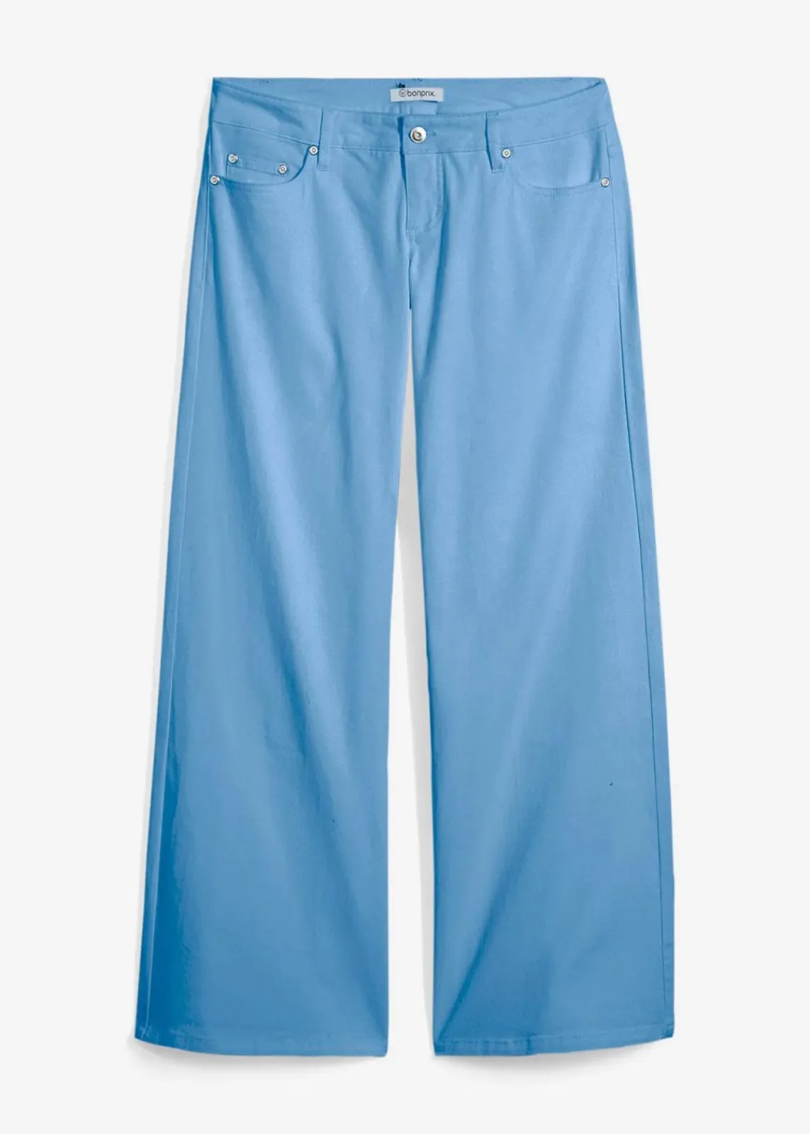 bonprix Kurzgrößen|Bekleidung·Shirts & Tops^Wide-Leg-Jeans, Low Waist hellblau denim used