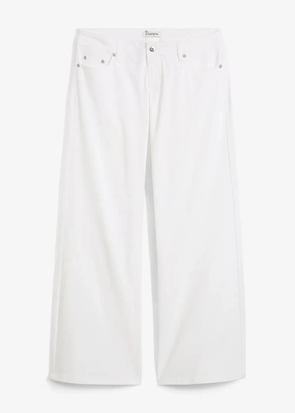 bonprix Jeans|Kurzgrößen^Wide-Leg-Jeans, Low Waist weiß