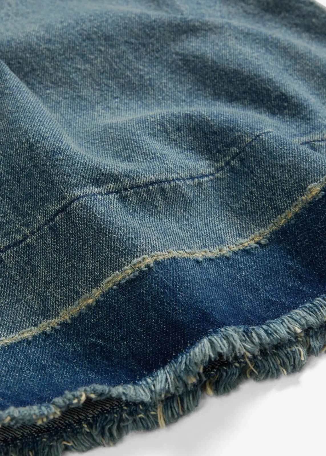 bonprix Kurzgrößen|Bekleidung·Shirts & Tops^Wide-Leg-Jeans Mid Waist hellblau denim used vintage