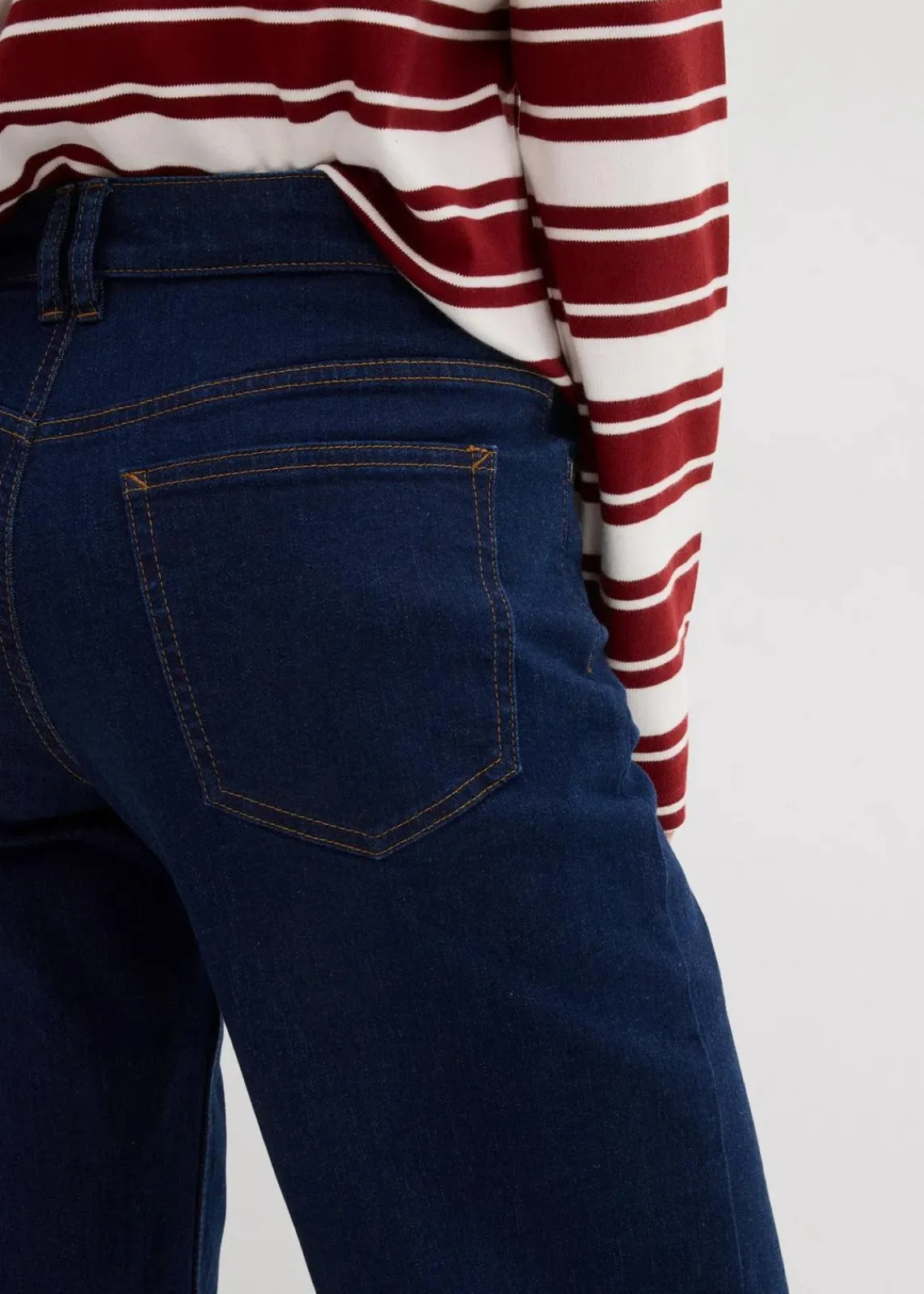 bonprix Jeans|Nachhaltigere Materialien^Wide-Leg-Jeans Mid Waist Bio- Baumwolle tiefblau denim ungewaschen