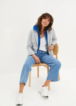 bonprix Bekleidung·Shirts & Tops|Jeans^Wide-Leg-Jeans, Mid Waist, cropped hellblau denim