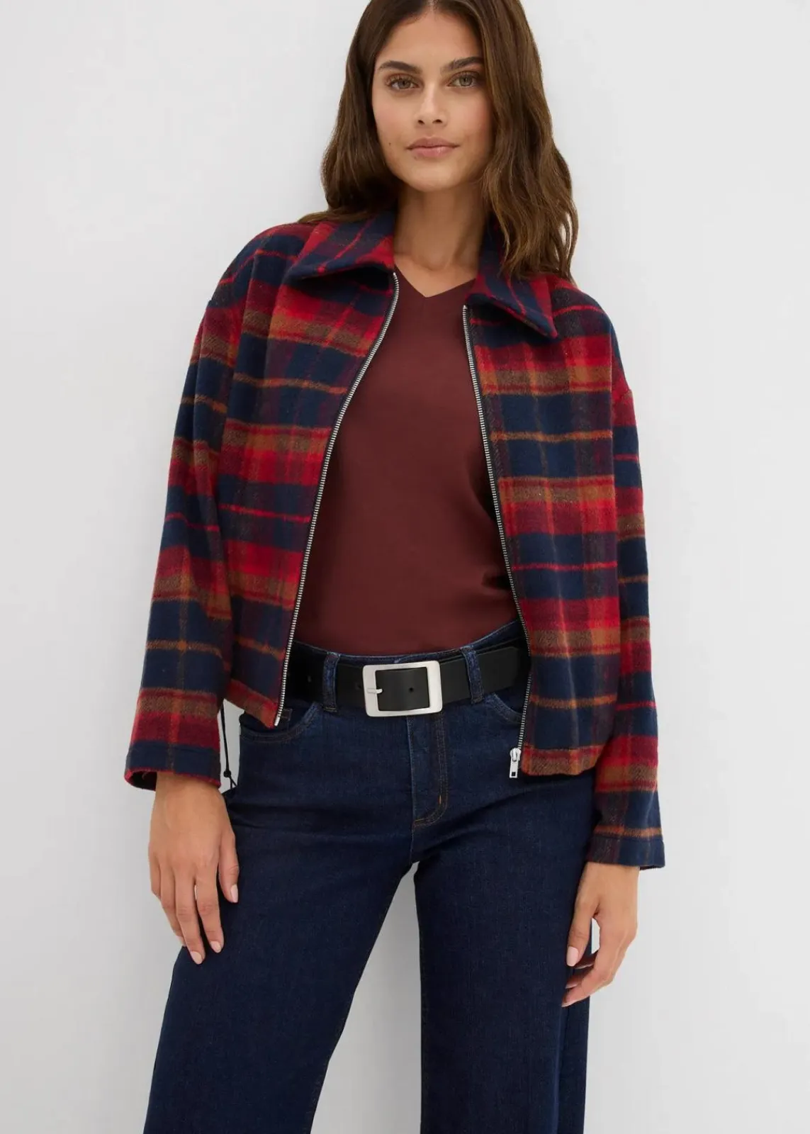 bonprix Jeans|Kurzgrößen^Wide-Leg-Jeans Mid Waist mit Bio Baumwolle tiefblau denim ungewaschen