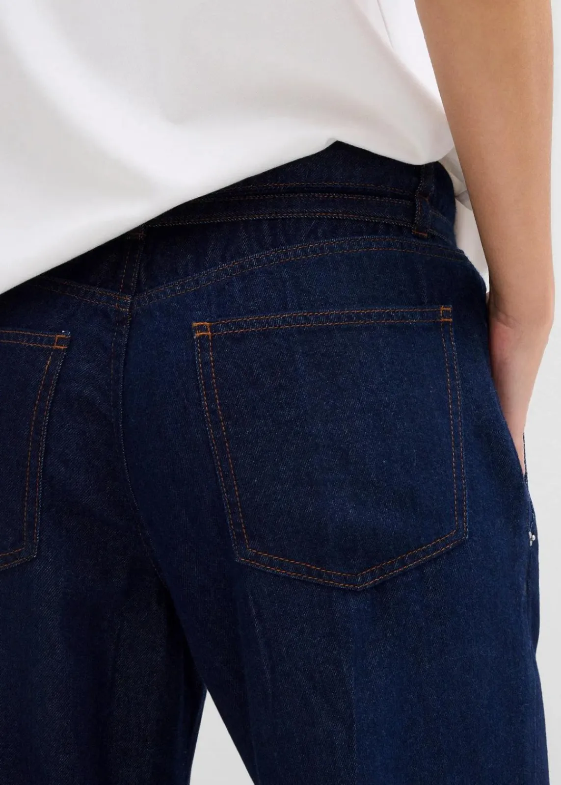 bonprix Bekleidung·Shirts & Tops|Jeans^Wide-Leg-Jeans Mid Waist mit Gürtel tiefblau denim ungewaschen