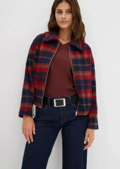 bonprix Kurzgrößen|Bekleidung·Shirts & Tops^Wide-Leg-Jeans Mid Waist mit Bio Baumwolle tiefblau denim ungewaschen