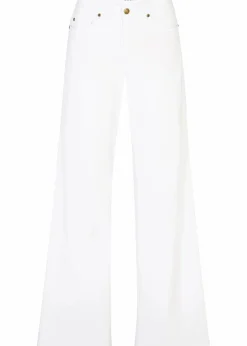 bonprix Jeans|Bekleidung·Shirts & Tops^Wide-Leg-Jeans, Mid Waist, Stretch weiß denim