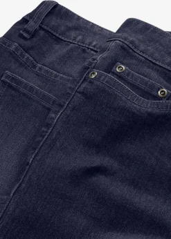 bonprix Jeans|Kurzgrößen^Wide-Leg-Jeans, Mid Waist, Stretch nachtblau denim