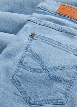 bonprix Bekleidung·Shirts & Tops|Jeans^Wide-Leg-Jeans, Mid Waist, Stretch hellblau denim used