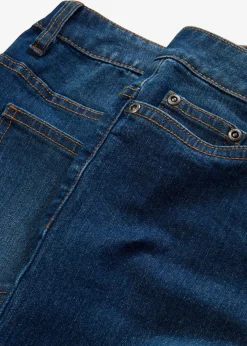 bonprix Jeans|Kurzgrößen^Wide-Leg-Jeans, Mid Waist, Stretch blau denim