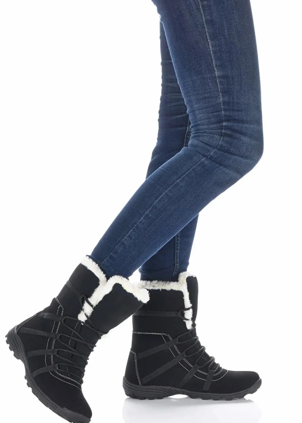 bonprix Komfortschuhe|Gefütterte Winterschuhe^Winter Schnür Boot schwarz