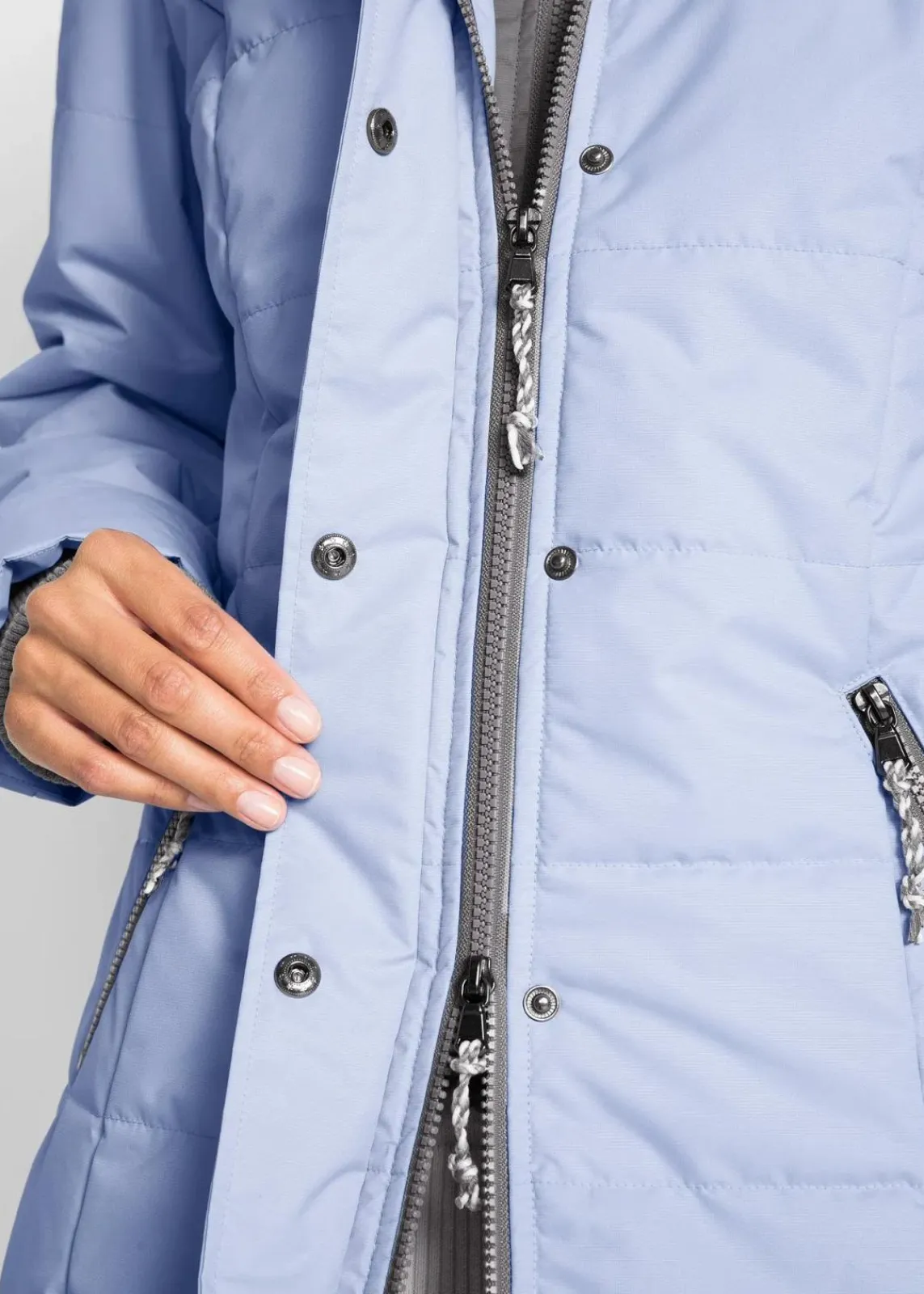 bonprix Jacken & Mäntel|Bekleidung·Hosen^Winterjacke in 2-in1 Optik perlblau