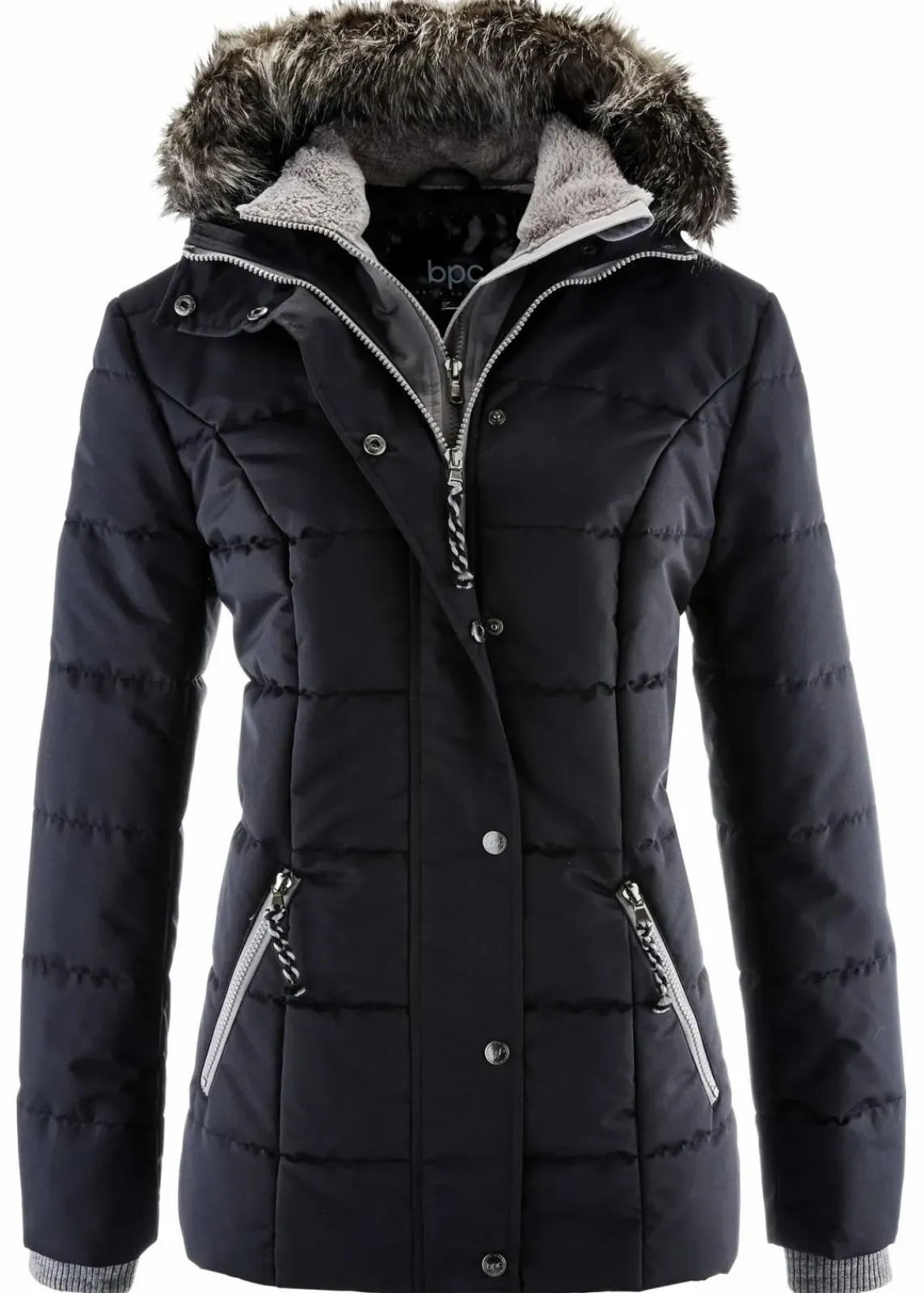 bonprix Bekleidung·Hosen|Jacken & Mäntel^Winterjacke in 2-in1 Optik schwarz