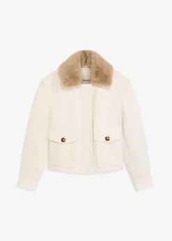 bonprix Jacken & Mäntel|Bekleidung·Hosen^Winterjacke in Wolloptik perlweiß