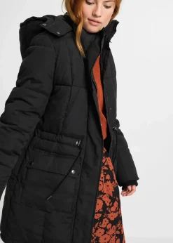 bonprix Jacken & Mäntel|Bekleidung·Hosen^Winterjacke mit verstellbarem Taillenbündchen schwarz