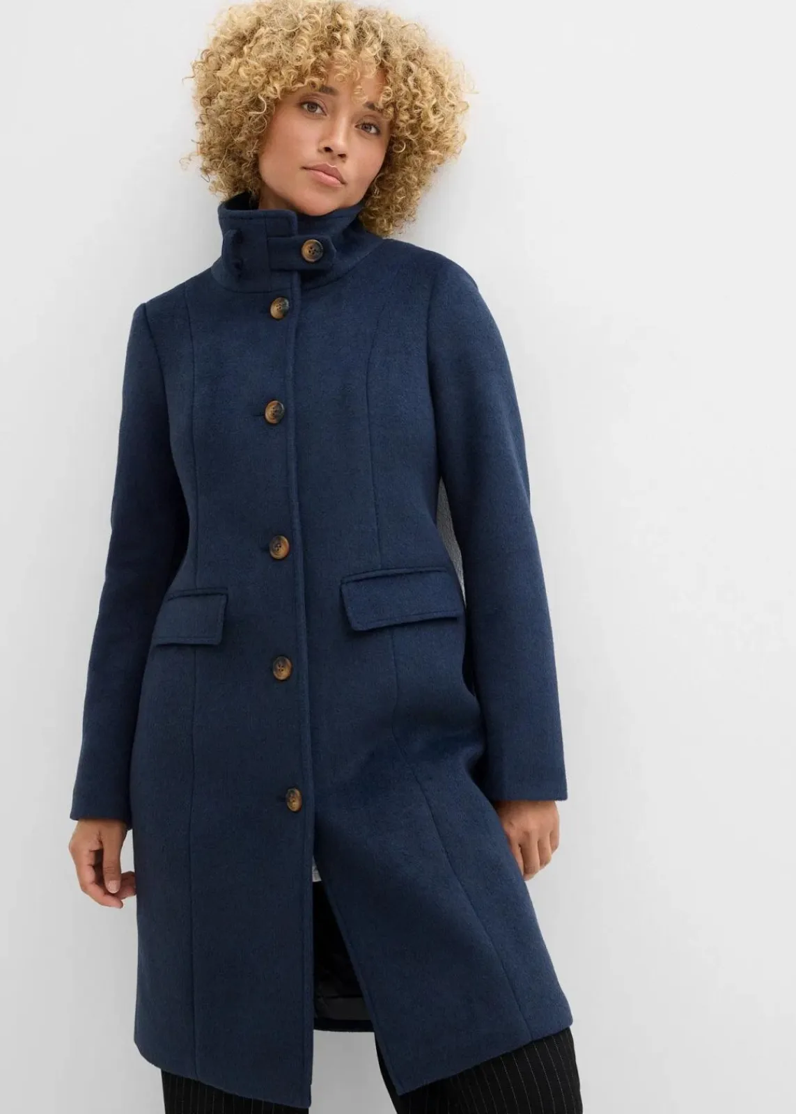 bonprix Jacken & Mäntel|Bekleidung·Hosen^Wintermantel, 2in1 Optik tiefblau meliert