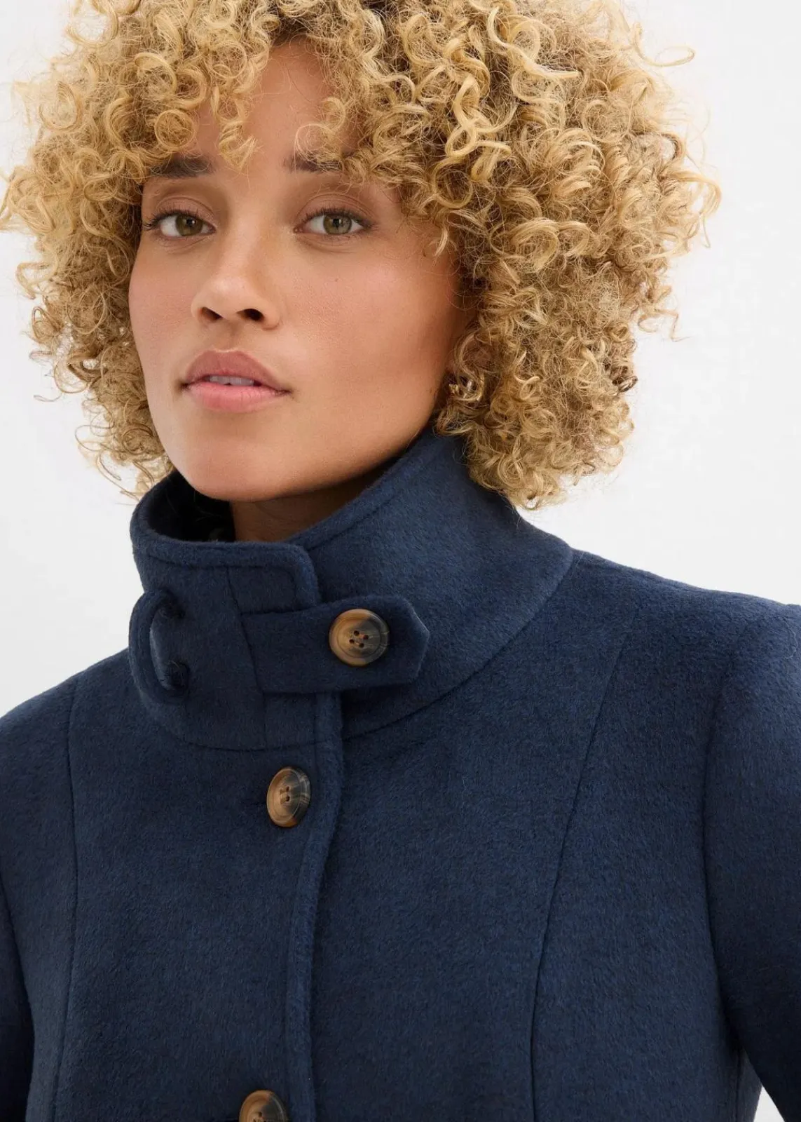 bonprix Jacken & Mäntel|Bekleidung·Hosen^Wintermantel, 2in1 Optik tiefblau meliert