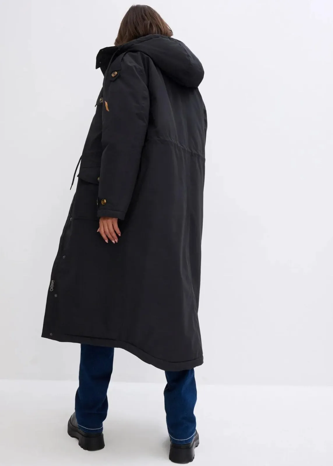 bonprix Jacken & Mäntel|Bekleidung·Hosen^Wintermantel, 2in1 Optik schwarz