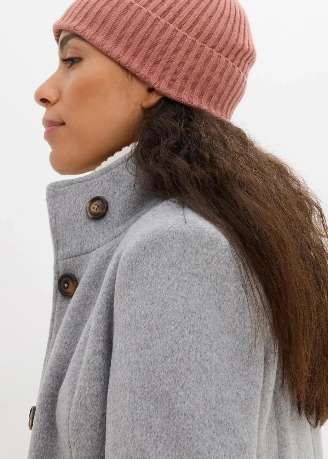 bonprix Bekleidung·Hosen|Jacken & Mäntel^Wintermantel, 2in1 Optik grau meliert