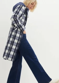 bonprix Bekleidung·Hosen|Jacken & Mäntel^Winter-Mantel, 2in1 Optik indigo/grau kariert