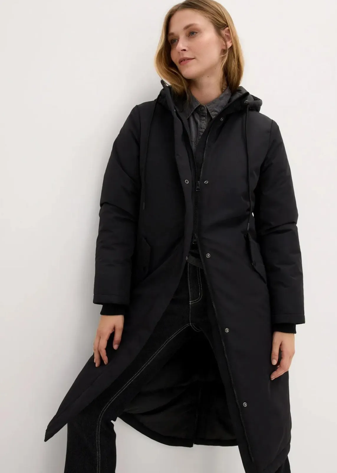 bonprix Bekleidung·Hosen|Jacken & Mäntel^Wintermantel mit Innensteppung schwarz
