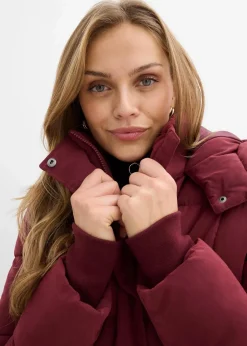 bonprix Jacken & Mäntel|Bekleidung·Hosen^Wintermantel mit seitlichen Reißverschlüssen dunkelbeere