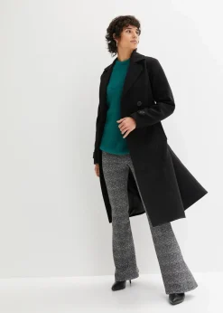 bonprix Bekleidung·Hosen|Jacken & Mäntel^Winter-Trenchcoat in Wolloptik schwarz