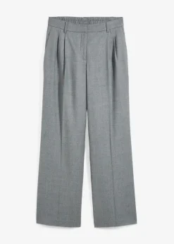 bonprix Bekleidung·Kleider^Wollhose mit Bundfalten mittelgrau meliert