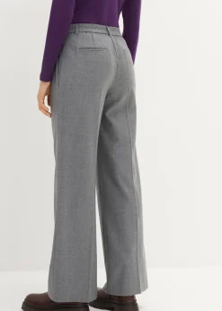 bonprix Bekleidung·Kleider^Wollhose mit Bundfalten mittelgrau meliert