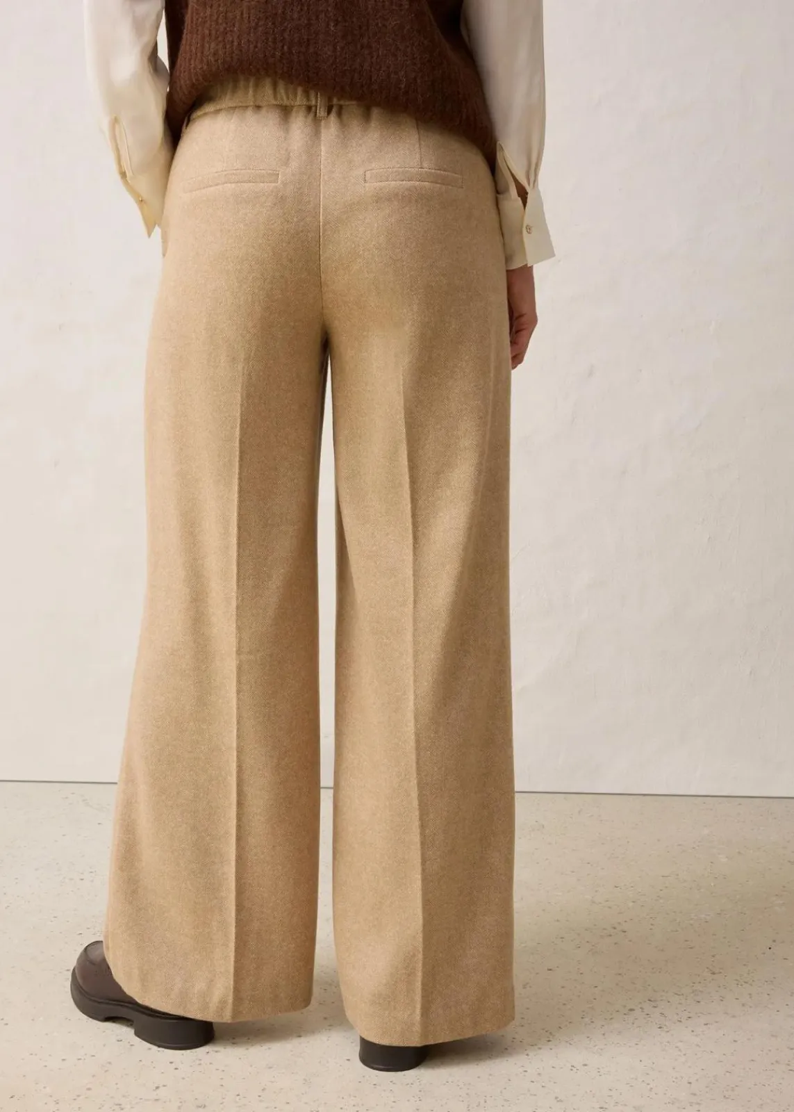 bonprix Bekleidung·Kleider|Hosen^Wollhose mit Fischgratmuster naturbeige meliert