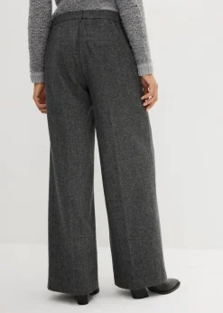 bonprix Bekleidung·Kleider|Hosen^Wollhose mit Fischgratmuster mittelgrau meliert