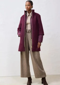 bonprix Bekleidung·Hosen|Jacken & Mäntel^Wollmantel mit Daunen-Innenjacke (2tlg. Set) weinrot