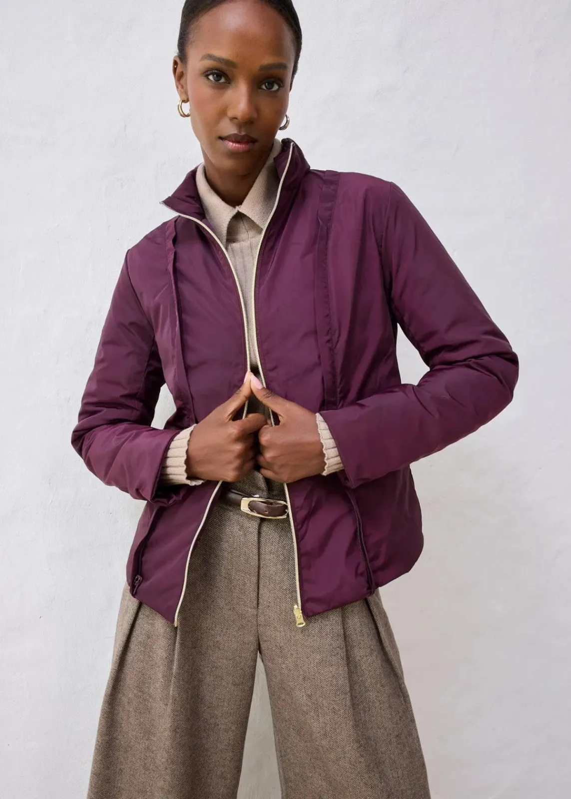 bonprix Bekleidung·Hosen|Jacken & Mäntel^Wollmantel mit Daunen-Innenjacke (2tlg. Set) weinrot