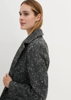 bonprix Bekleidung·Hosen|Jacken & Mäntel^Wollmantel mit Struktur schwarz