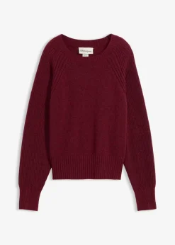 bonprix Bekleidung·Umstandsmode|Pullover & Strickjacken^Wollpullover pflaumenrot