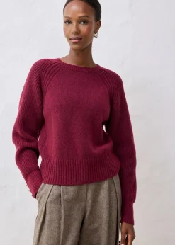 bonprix Bekleidung·Umstandsmode|Pullover & Strickjacken^Wollpullover pflaumenrot