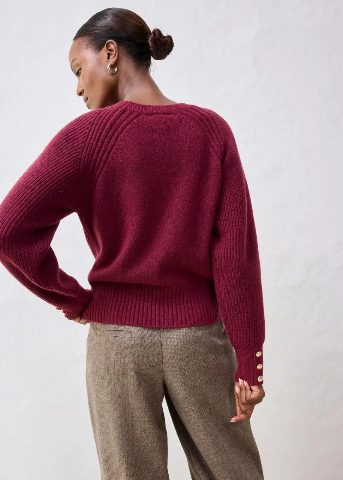 bonprix Bekleidung·Umstandsmode|Pullover & Strickjacken^Wollpullover pflaumenrot