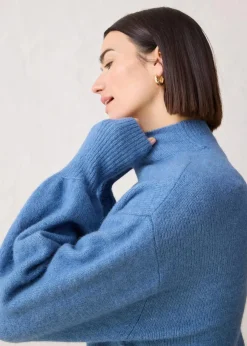 bonprix Bekleidung·Umstandsmode|Bekleidung·Jeans^Wollpullover mit Alpakawolle wellenblau