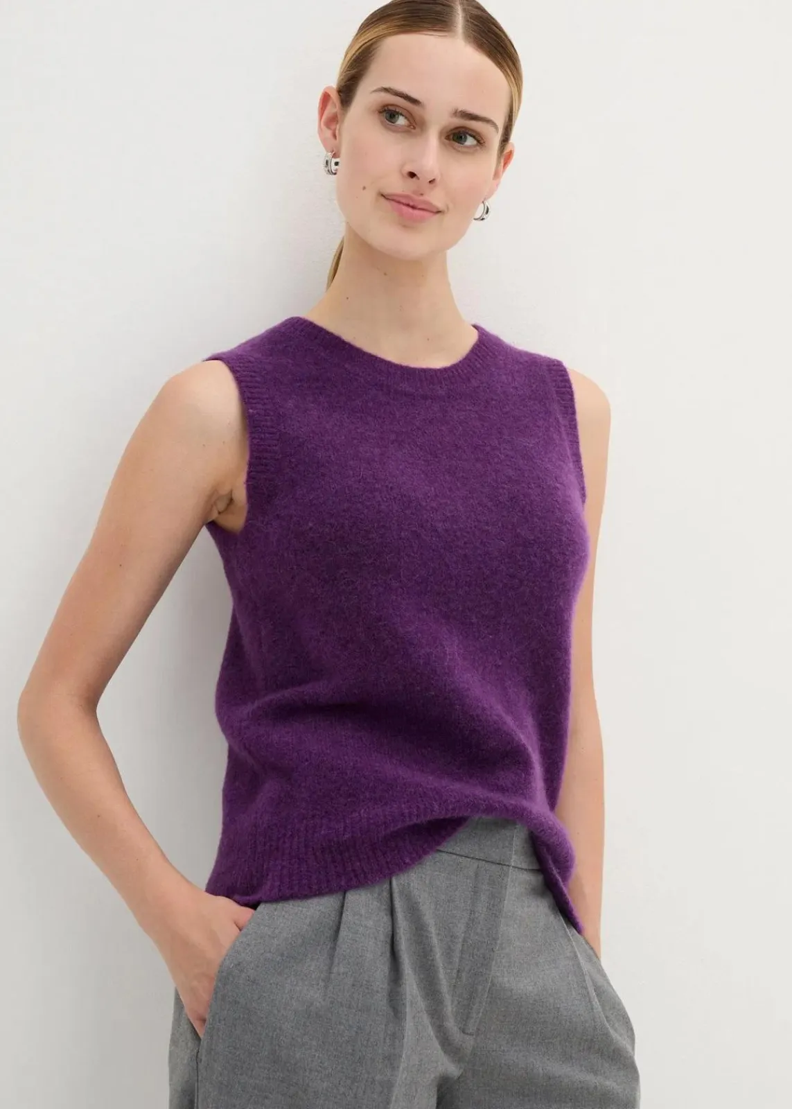bonprix Bekleidung·Jeans|Premium^Wollpullunder mit Alpaka tieflila
