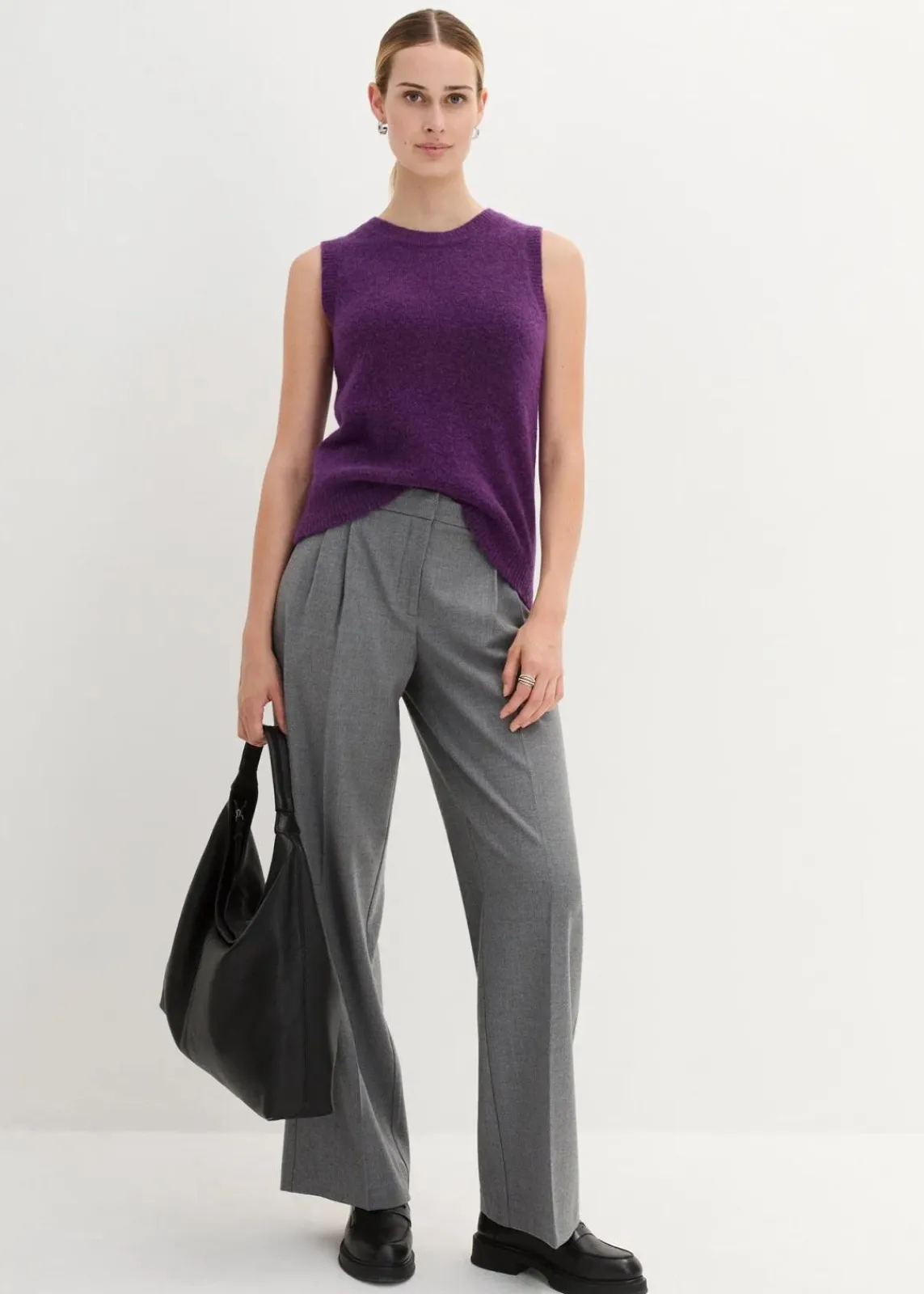 bonprix Bekleidung·Jeans|Premium^Wollpullunder mit Alpaka tieflila