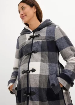 bonprix Bekleidung·Blazer|Umstandsmode^Woll-Umstandsjacke mit Teddyfutter / Tragejacke dunkelblau/grau kariert