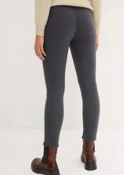 bonprix Bekleidung·Blazer|Umstandsmode^Wärmende Umstands-Leggings mit Teddyfutter anthrazit meliert/wollweiß