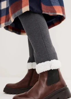 bonprix Bekleidung·Blazer|Umstandsmode^Wärmende Umstands-Leggings mit Teddyfutter anthrazit meliert/wollweiß