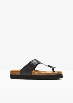 bonprix Sommerschuhe^Zehenstegpantoletten schwarz