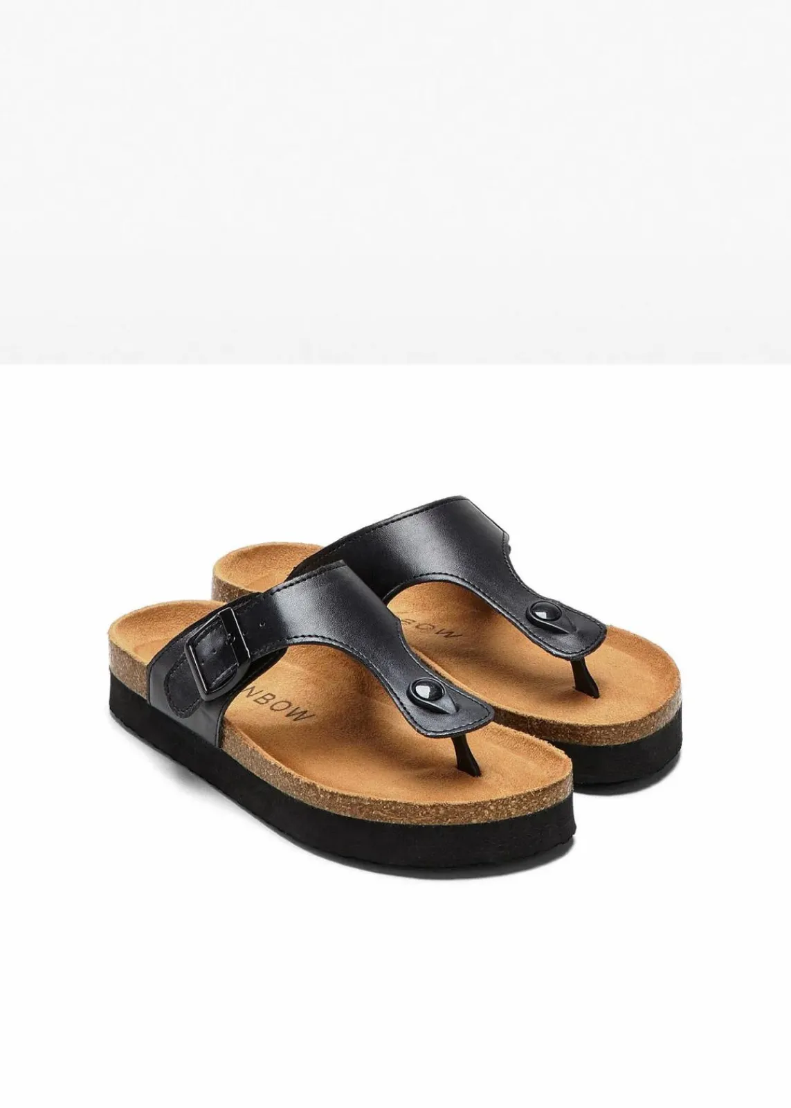 bonprix Sommerschuhe^Zehenstegpantoletten schwarz