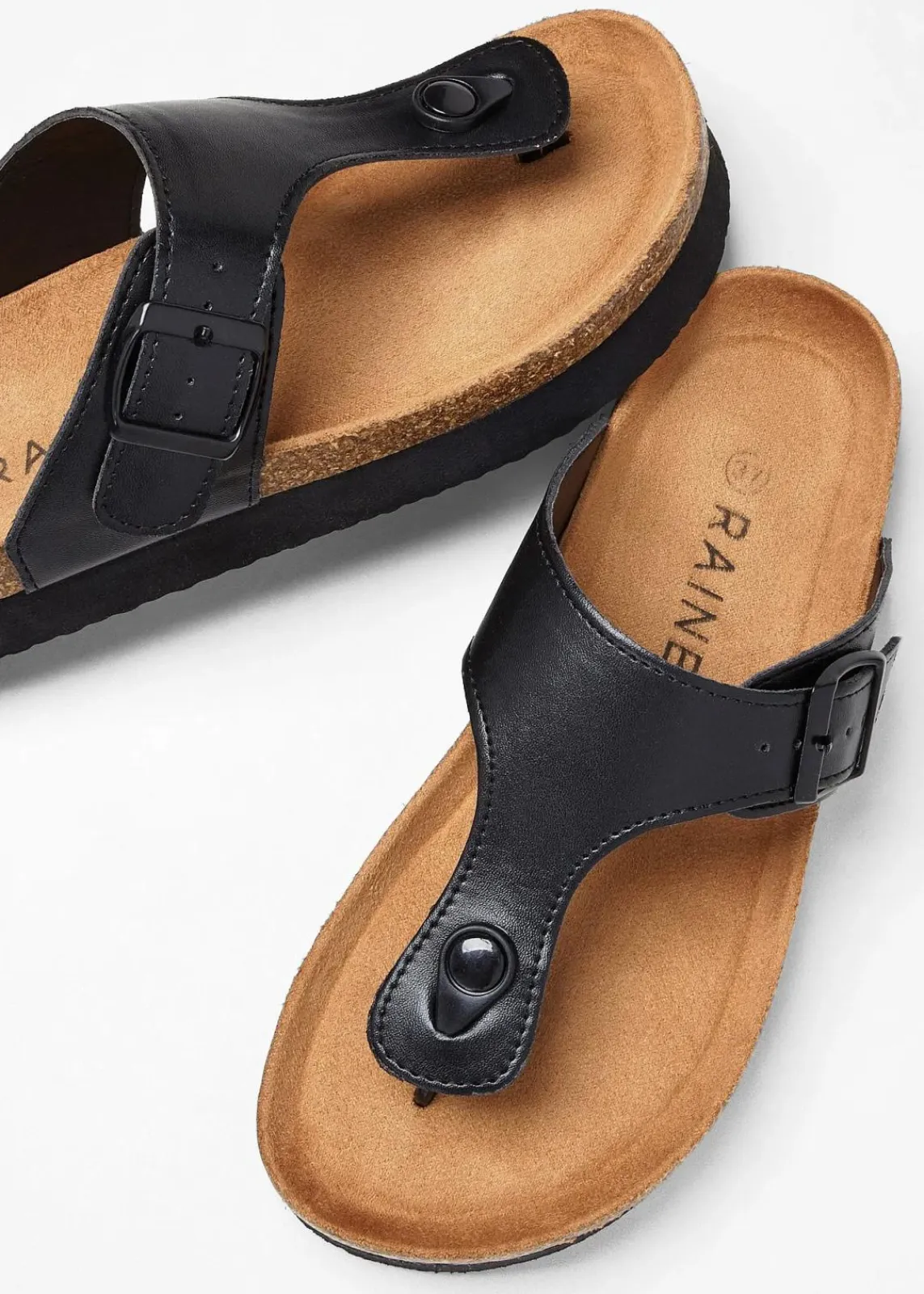 bonprix Sommerschuhe^Zehenstegpantoletten schwarz