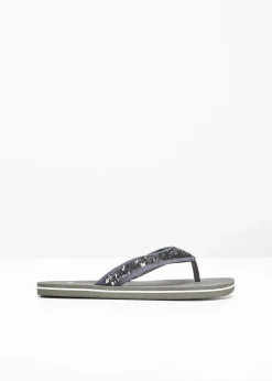 bonprix Schuhe & Accessoires In Spezialgrößen·Schuhe In Übergröße|Sommerschuhe^Zehenstegpantoletten mit Pailletten grau